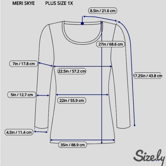 Meri Skye Asymmetrical Knit Top 1X Black Pink Scoop Neck 3/4 Sleeves Made In USA - Picture 10 of 11